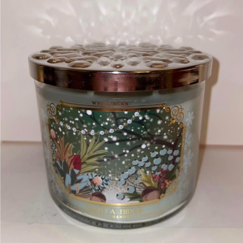 Bath & Body Works Vanilla Birch Scented Candle 3 Wick Discontinued New